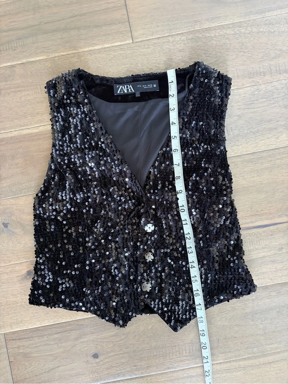 Zara Black Sequin Festival Vest Medium - Picture 8 of 8